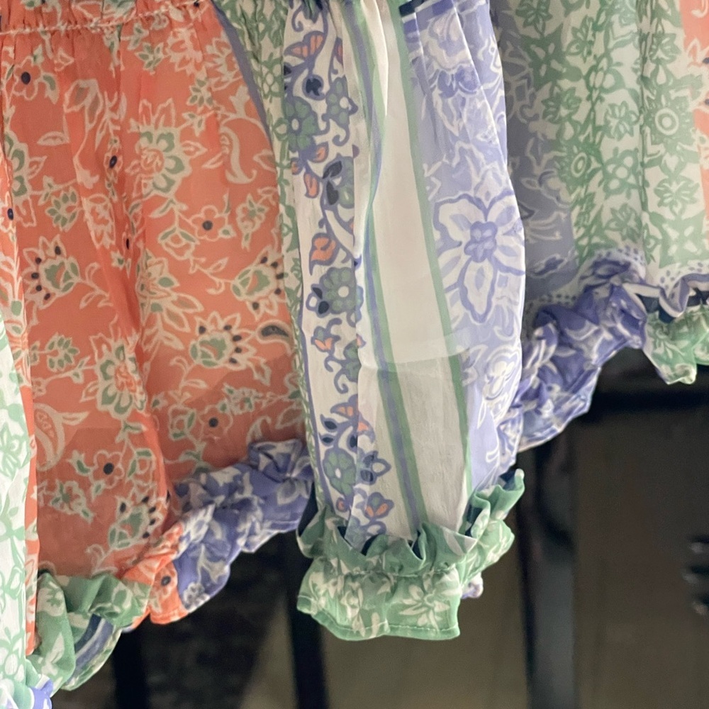 NWT Dance & Marvel Patchwork Multicolor Ruffle Mi… - image 2